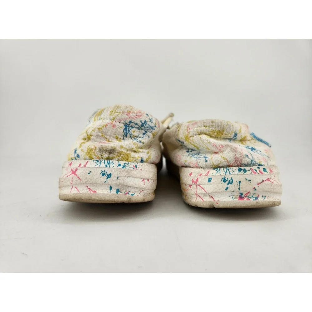 Hey Dude Wendy Youth‎ Sugar Vibe Loafers Size Y3-L4 White Multi Color Splatter